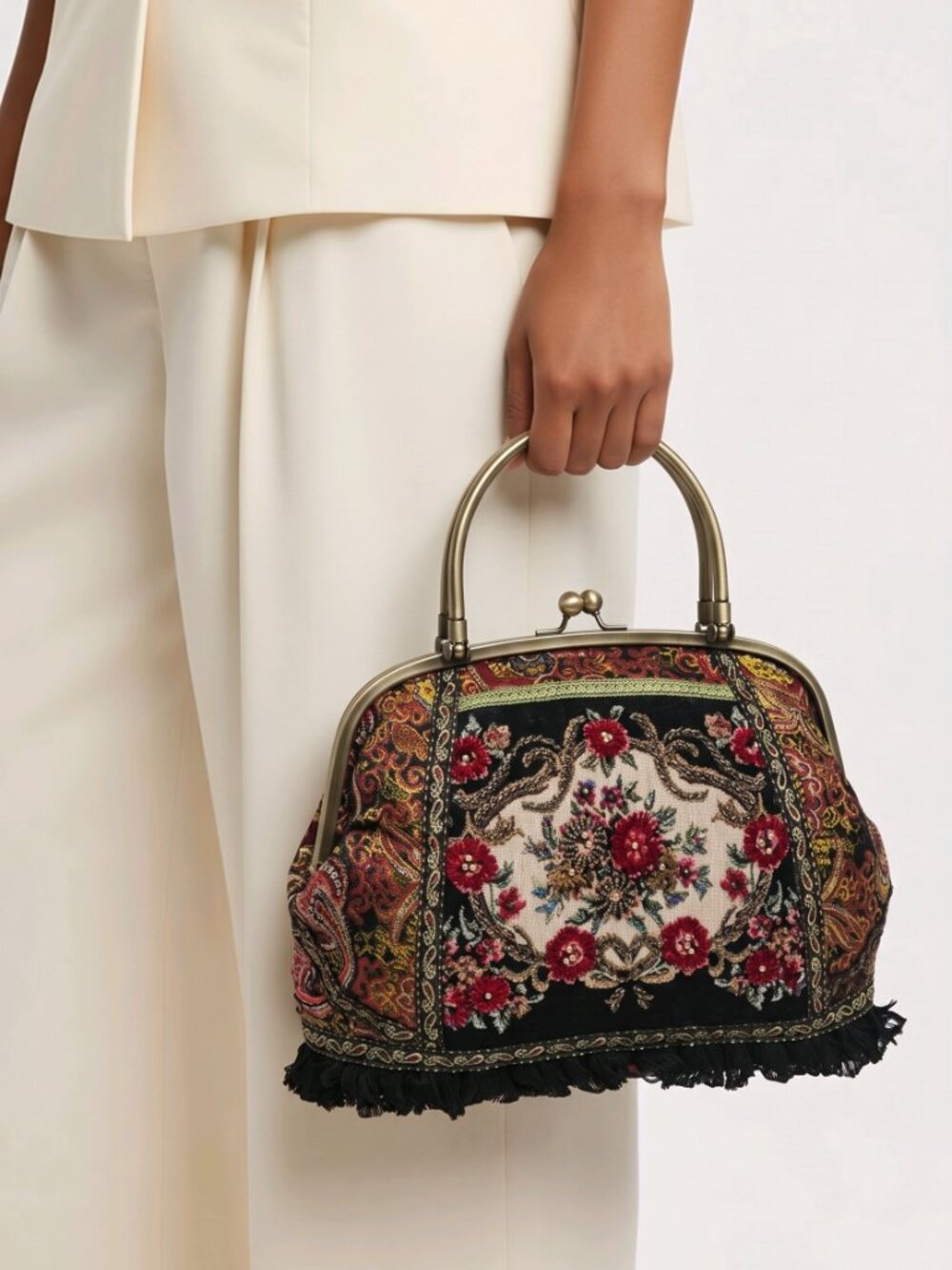 Moni Couture Embroidered Evening Handbag